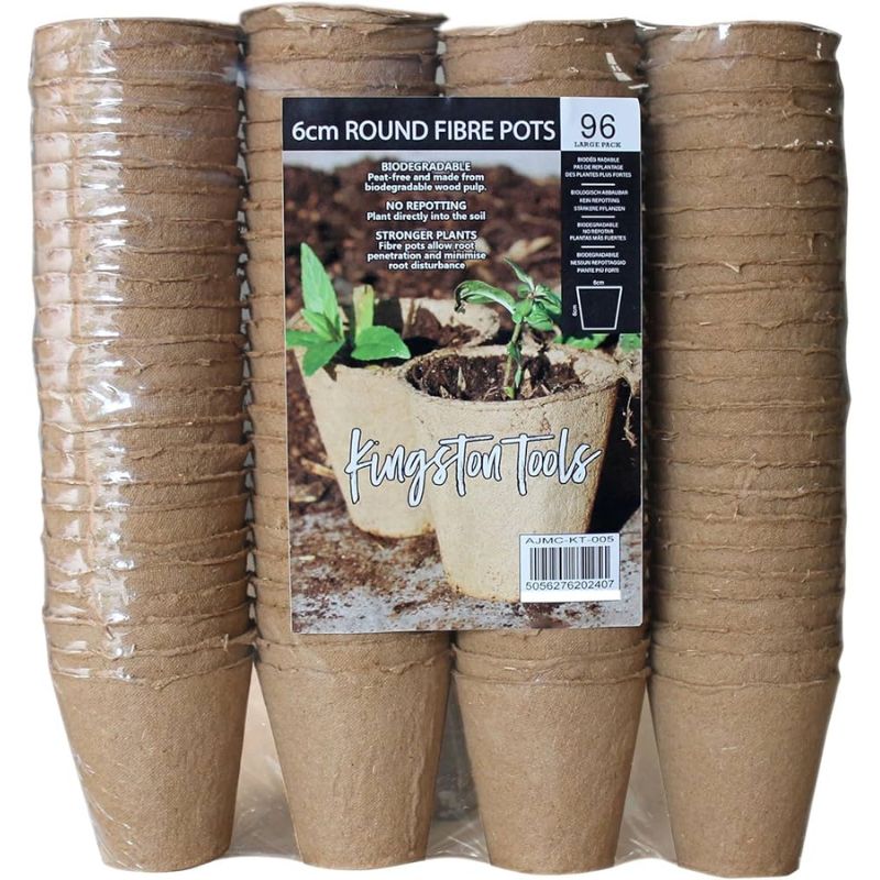 6cm Round Fibre Pots (Pack of 96) - Savvy Gardens Centre