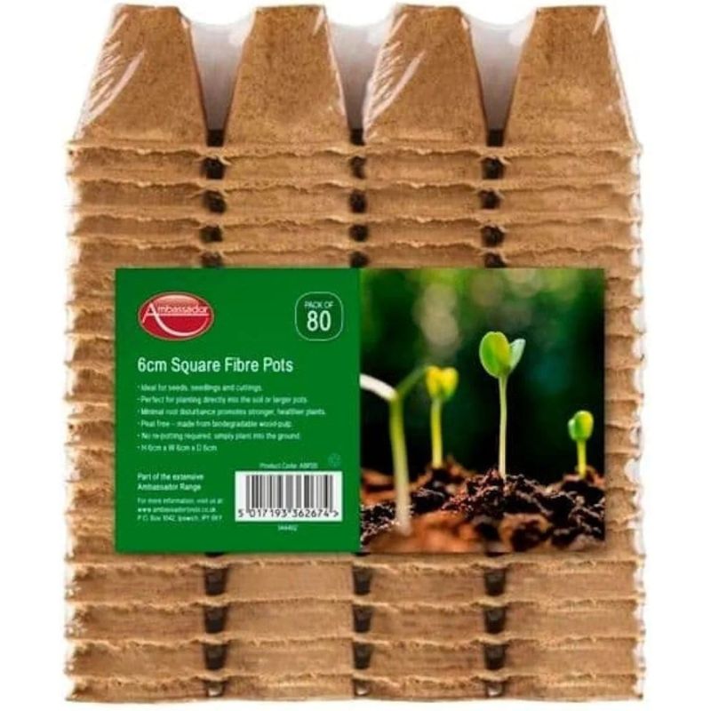 6cm Square fibre pots ( pack of ) - Savvy Gardens Centre