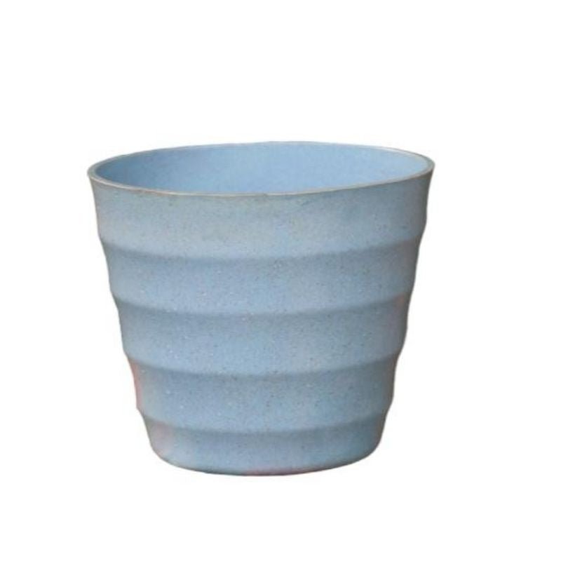 Blue Large Ribbed Flowerpot 20*17Cm - Savvy Gardens Centre