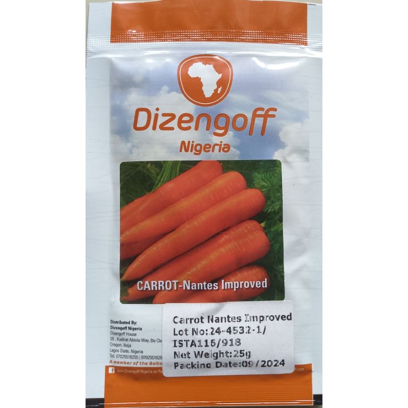 Dizengoff Nigeria Carrot Nantes Improved - Savvy Gardens Centre