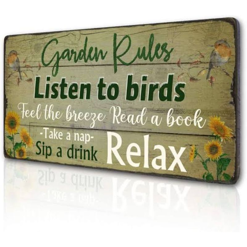 Wooden Garden Sign:Garden Rules - Savvy Gardens Centre