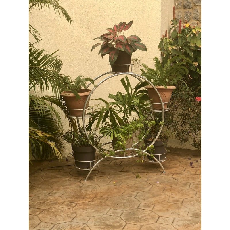 6-Pot Ring wrought Iron Plant Stand - Savvy Gardens Centre